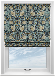 William Morris At Home Pimpernel Velvet, Indigo - Twist&Fit Roman Blind
